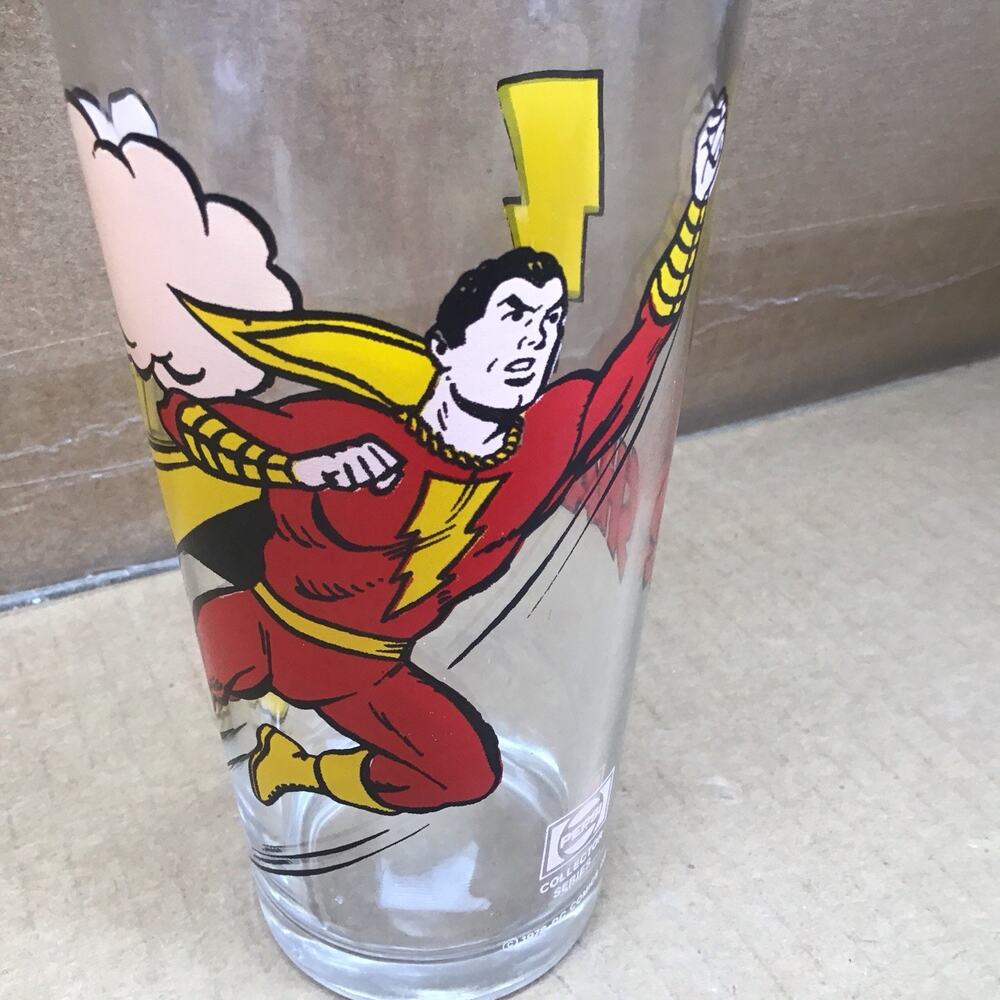 Vtg 1978 Pepsi DC Comics Super Series Shazam Captain Marvel Glass Tumbler 16oz - Picture 5 of 5